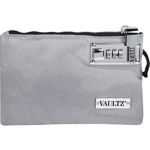 Vaultz Money Bag with Lock - 5 x 8 Inches, Men & Women's Locking Accessories Pouch for Cash, Bank Deposits, Wallet, Medicine, Phone and Credit Cards - Gray
