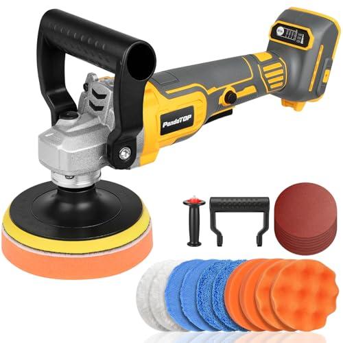 Cordless Buffer Polisher for De-walt 20v Max Battery, Brushless Rotary Car Buffer Polisher, Variable Speed 1000-6000 RPM, Detachable Handle Polisher for Car Detailing,Sanding Waxing (No Battery)