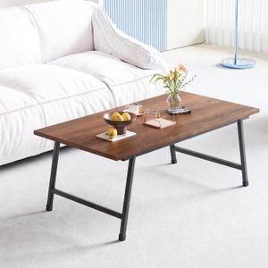 Rectangular Folding Coffee Table Perfect for Small Spaces Walnut, 31.5"L*15.75"W*15.75"H