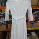 GownTown Women's 1950s Vintage Dresses Cap Sleeves Cocktail Stretchy Dresses with Pocket Ivory Size Small