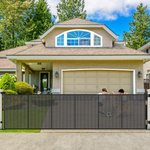 250" Reinforced Extra Wide Baby Gate Retractable Dog Gate, 21ft Extra Long Baby Gate Retractable Gates for Dogs, 48" Extra Tall Pet Gate Retractable Fence Outdoor Gate for Deck/Garage/Patio, Black