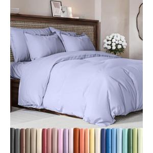 Duvet Cover Full Size Set - Extra Soft Full Duvet Cover 80" x 90" with 2 Pillow Shams - Hotel Luxury, Easy Care & Fade Free w/ Zipper Closures & Ties - All Season, Comfy, Cozy & Breathable (Lavender)