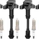 ECCPP 4 ignition coils with 4 iridium Spark Plugs,UF674,coils packs,for Ford Escape 2013-2016,Fusion 2013-2014,Fiesta 2014-2019,Transit Connect 2014-2016,1.6L,UF674 C871,GN10644