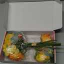 ASTRYAS 2 Bundles Fall Peonies Artificial Flowers Bouquet, Fake Roses Silk Mums Fall Floral Arrangements for Autumn Home Decor Indoor Living Room Kitchen Table Centerpieces Decoration (Vibrant Yellow & Orange)