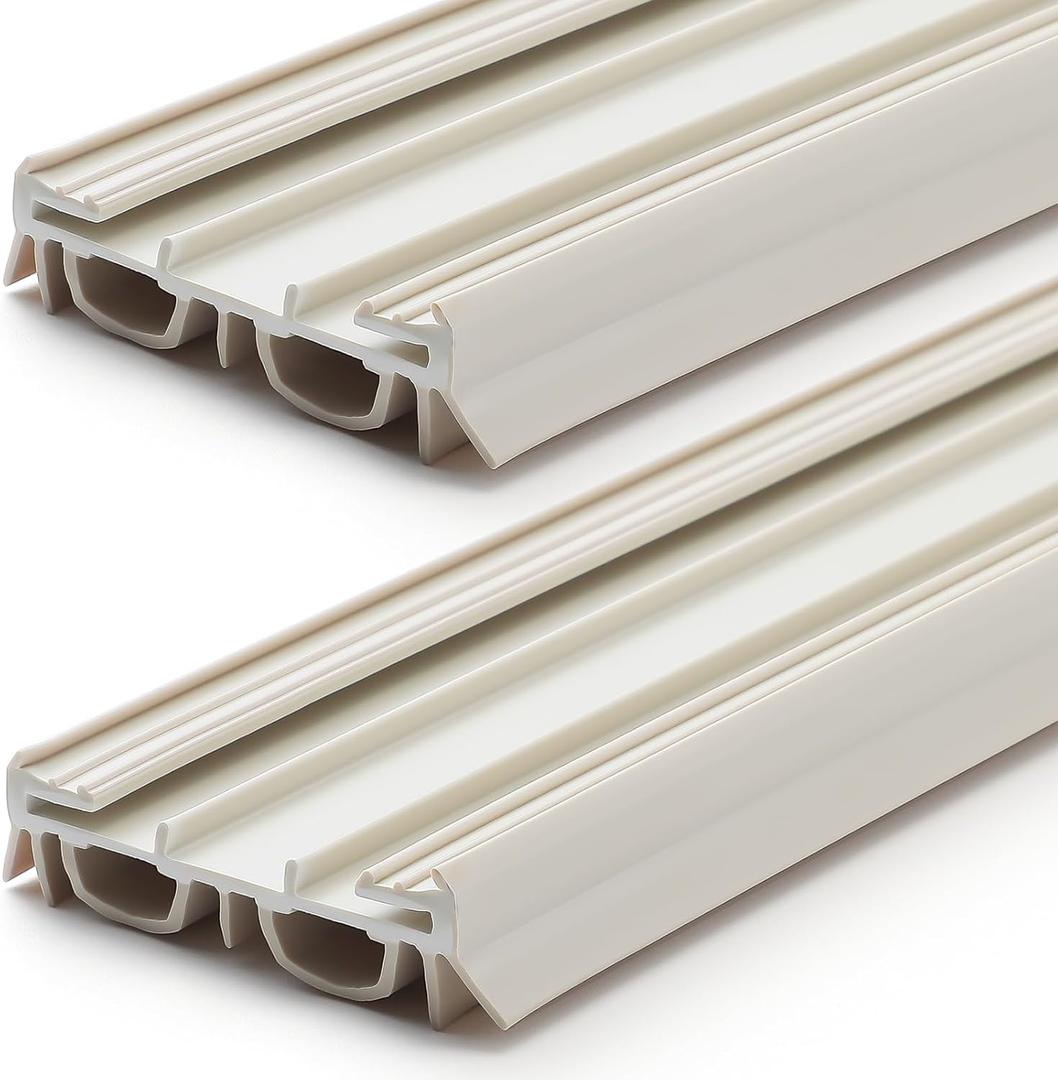 Pushglossy 2 Pack Slide on Door Sweep 35-3/4 Inches Double Bulb Weatherstrip Bottom Seal Compatible with Taylor Door for Energy Efficiency and Draft Protection