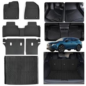 Floor Mat with Trunk Mat for 2025 Nissan Murano with Velcro Backrest Mat TPE All Weather Protection Floor Liners & Cargo Liners Covering The Backrest Accessories