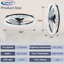 Depuley Bladeless Ceiling Fans with Lights: 20" Black Modern Low Profile Flush Mount Ceiling Fan with App Remote Control - Bedroom Enclosed Crystal Fandelier with Dimmable LED for Living Room Kitchen