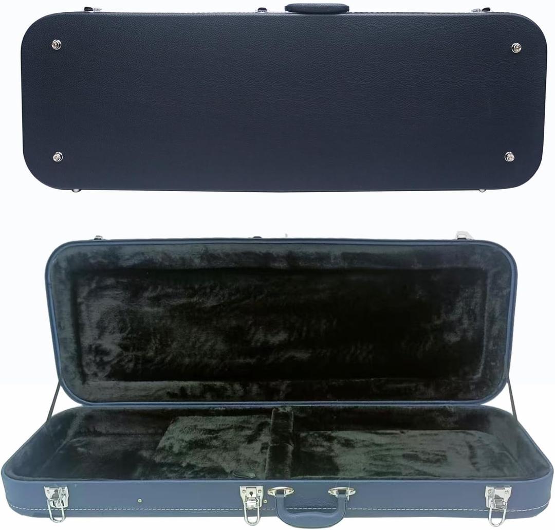 Electric Guitar Hard Case for Standard Electric Guitars; Fits Fender Stratocaster/Telecaster, & More - Blue