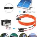 30FT 9M Orange One-Piece Solar Panel Extension Cable, 12AWG 4mm Solar PV Wire with IP68 Female & Male Waterproof Connectors, Flame Retardant Protective Sleeving for Home, RV, Solar Energy Systems