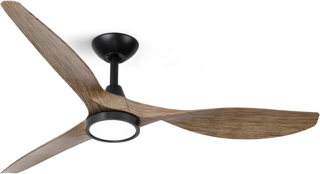 Roomratv Ceiling Fans with Lights,52 Inch,Quiet & Strong Motor,6 Speeds,3CCT,Timer,Easy to Install,Black Modern Ceiling Fan for Living Room,Bedroom,Kitchen,Office,Farmhouse,Patios, 52 inches-3 blades