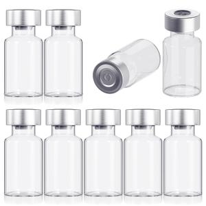 2ml Glass Vials for Injection, with Self Healing Injection Port, Transparent Sealed, Empty Vials for Injection (50, 2ml)