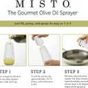 Misto Gourmet Olive Oil Sprayer for Cooking - Refillable Oil Mister Dispenser Bottle for Kitchen, Salads, Grilling, Air Fryer, White Plastic