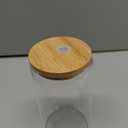 Sungwoo 4PCS Glass Cups with Bamboo Lids and Straws, 16OZ Ice Coffee Cup, Drinking Cup set with Wooden Lids, Home Essential Glass Tumblers for Beer, Cocktail, Tea and Latte Clear