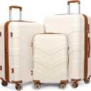 TILYMOL Luggage Sets 3 Piece with Spinner Wheel, Hardside Suitcase Set with TSA Lock, Expandable Travel Luggage for Men and Women, White