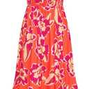 GRACE KARIN Women's 2025 Summer Floral Boho Dress Square Neck Strapped Swing A Line Sundress Beach Long Maxi Outfits, Purple Orange, M