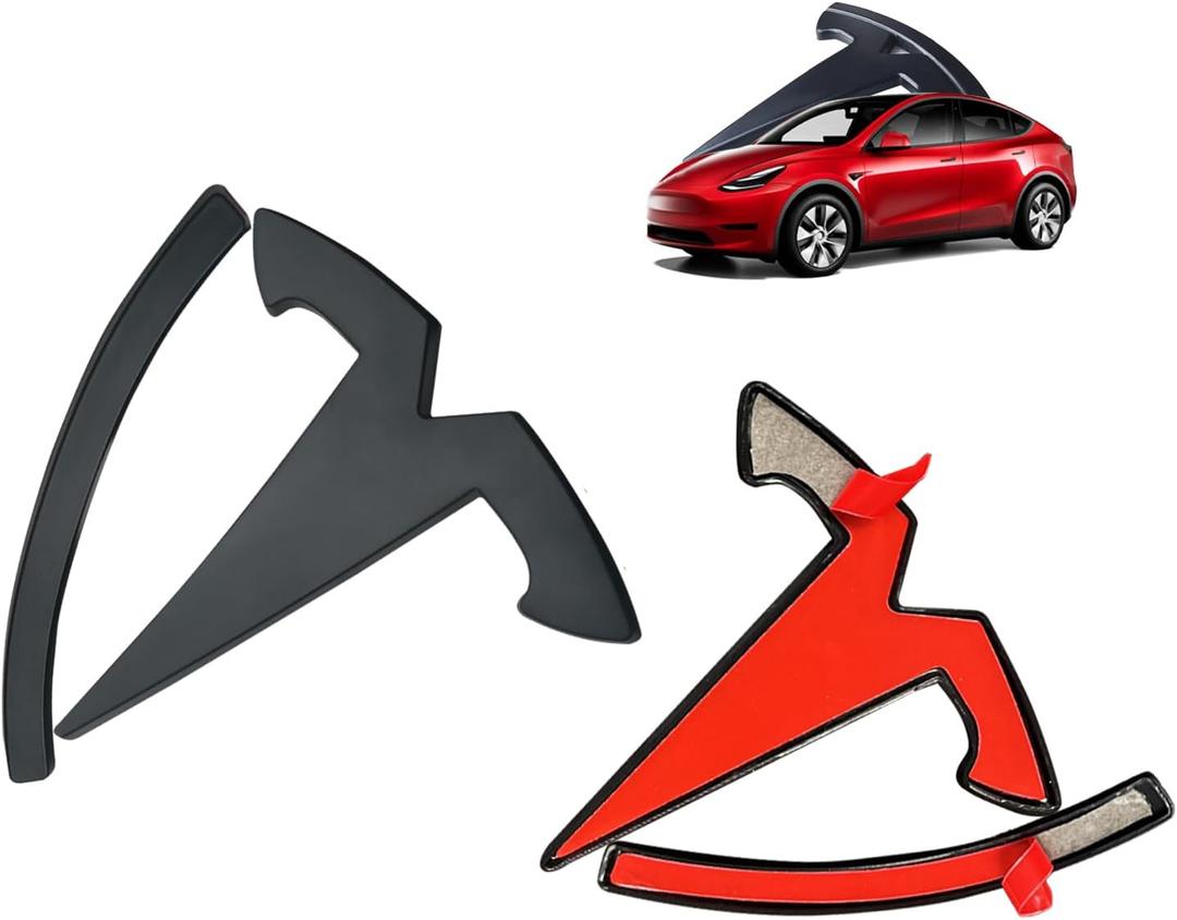 YHCDSEA for Model Y Emblem Badge Sticker Cover, fit for Model Y Logo Decals Accessories (Matte Black)