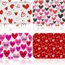 4 Pcs Valentine's Day Serving Tray 13 x 10 Inch Heart Reusable Serving Platter Melamine Dessert Plate Dish for Valentine's Day Party Decorations Supplies