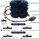 Neck Stretcher, Cervical Traction Device, Neck Traction Device for Neck Pain Relief, Adjustable Inflatable Neck Stretcher Cervical Traction and Neck Brace, Neck Decompression Home Use (Blue)