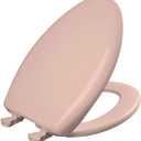 Bemis Classic Colors Slow Close Toilet Seat, Easy Clean Hinges and Durable Plastic Seat, Made in USA, Elongated, Venetian Pink