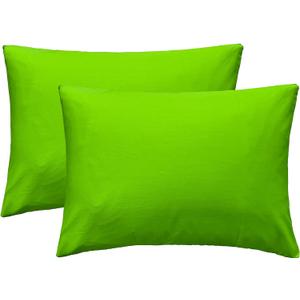 iMaylex Soft 100% Egyptian Cotton Zipper Closure Pillowcases, Cozy and Lightweight Pillow Case, St. Patrick's Day,Set of 2, Green, Standard, 20" x 26"