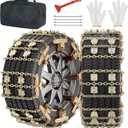 MOPHOTO Upgraded Snow Chains 8 Pack, Tire Chains for Cars/SUVs/Pickup Trucks, Security Chains, for Tire Width 215-285 mm, 30s Quick-Install Security Chains, Durable Winter Traction