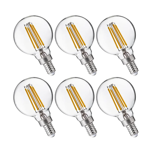 FLSNT G16.5 Dimmable LED Candelabra Bulbs 60W Equivalent, LED E12 Chandelier Light Bulbs, 550LM, CRI90, 5.5W, AC 120V, 6 Pack, 2700K Soft White