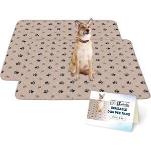 EZwhelp Reusable Dog Pee Pads, Washable Waterproof Mats for Potty Training or Whelping Pads, Puppy Pad with Rounded Corners, 36x48 Inch, 2 Pack