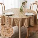Smiry Round Table Cloth, Waterproof Heavy Duty Vinyl Tablecloths, Wipeable Washable Table Cover for Kitchen and Dining Room (Brown, 60" Round)