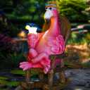 Tiejiajiang Flamingo Statue for Outdoor Garden Statue - Resin Flamingo Fairy Garden Decor - Suitable for Home Desk Garden Lawn Patio Porch Decor, Unique Gifts for Mom Grandma (8.1 inch)