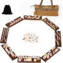 Jyquorp Rummy Cube 8Player Edition with 8 Wooden Racks Trays 214 Numbers Rummy Tiles Set with Zippered Case Rummy Travel Game Set Classic Board Games for Family Adults Party