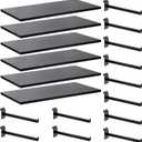 Wood Slatwall Shelves, Slat Wall Shelf Slatwall Acccessory for Garage, Home Improvement, Retail Display (6, 24''x12'')