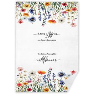 JINYO Spring Wildflower Floral Kitchen Dish Towels, Floral Hand Towels for Bathroom, Spring Kitchen Bathroom Decor, 16x24 Inch