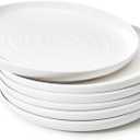 Sweese Dessert Plates, 7.8 Inch Porcelain Round Salad Plates Set of 6, Small Appetizer, Small Dish Set, Microwave & Dishwasher Safe, Scratch Resistant Slates set, White