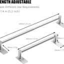 Towel Bar, 14inch to 25inch Adjustable Towel Holder Rod, Self Adhesive Wall Mounted Hand or Body Towel Rack for Bathroom Kitchen, Stainless Steel Organizer Single Bar (Brushed Nickel, 3 Pack)