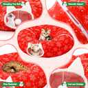 Soulchen Christmas Tree Cat Tunnel Bed 2.62ft x 2.62ft x 10.24inchs Christmas Trees Skirt for Cats Toy Circle Tunnel Xmas Green Red Pet Donut Toys with Washable Cushion for Kitten Felines