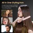 Cordless Hair Straightener Portable Travel Rechargeable Flat Iron, Fast Heating, 4 Adjustable Temperature for Professional Straightening & Curling Portable and Travel-Friendly (Pink)