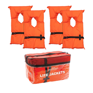 Airhead Adult Type II Keyhole Life Jacket, Multiple Colors and Sizes, Coast Guard Approved 4 Pack 