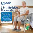 Bedside Commode for Seniors, 6.3 QT Removable Bucket & Splash Guard