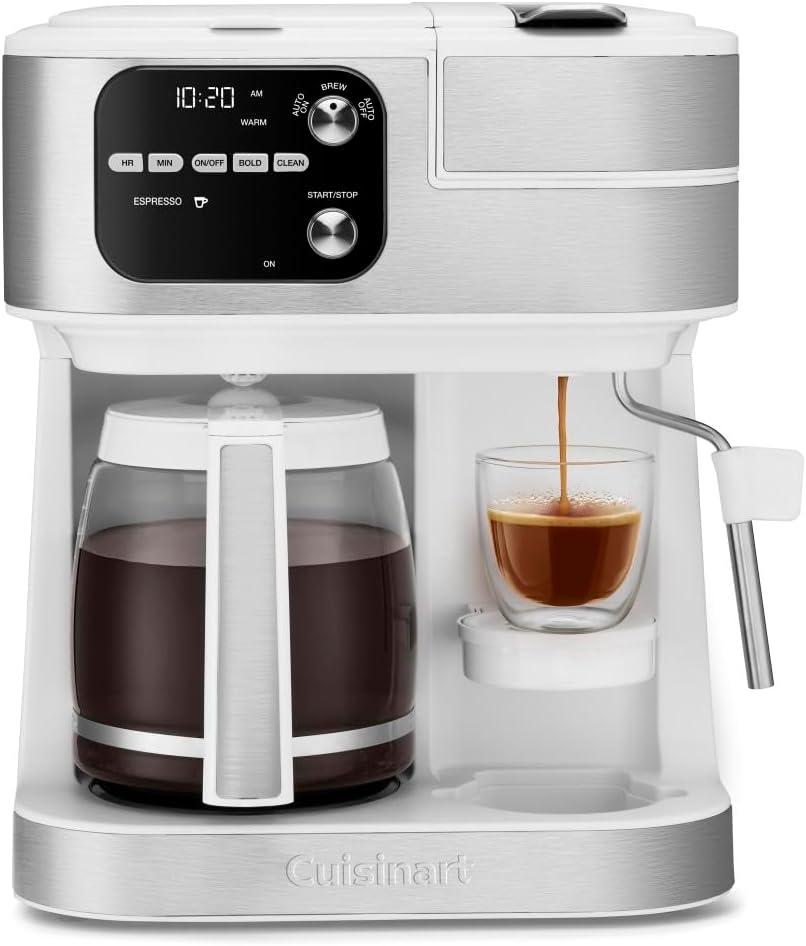 Cuisinart Coffee Center Barista Bar 4-in-1 Coffee Maker, Single-Serve Pods Compatible, Coffeemaker, Three Brewing Sizes, SS-4N1WNAS, White
