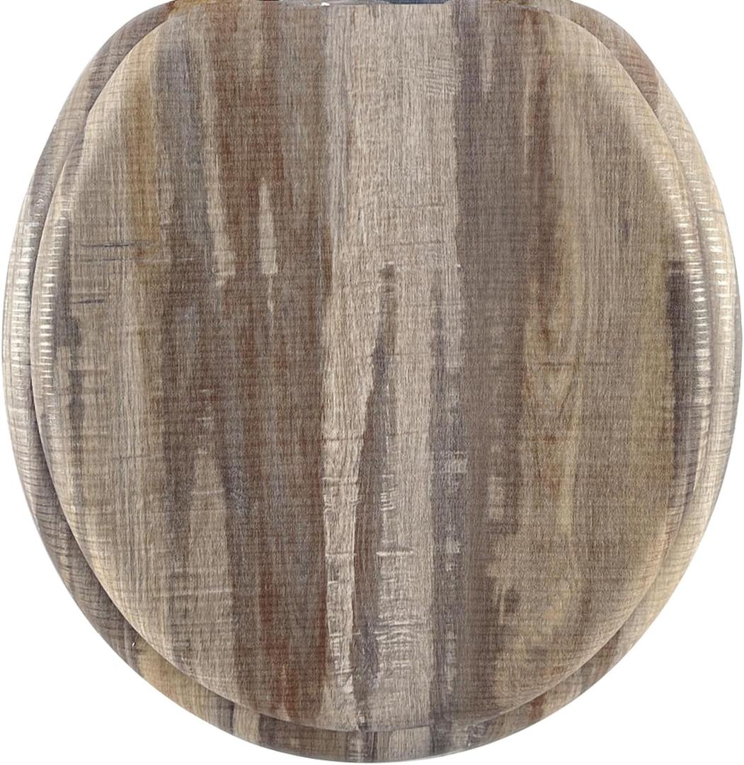 Round Toilet Seat, Molded Wood Toilet Seat with Quietly Close