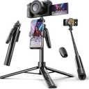 LISEN 67" Selfie Stick Tripod for iPhone 16 Content Creation, All in One 360 Rotation Cell Phone Tripod Stand with Remote for Vlogging/TikTok/Photo, for iPhone 16 15 Pro Max Samsung Galaxy S25 Ultra (Black)