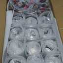 12 Sets 4inch Christmas Glass Votive Candle Holders Decoration Christmas Tealight Candle Holder with Xmas Berry Rings Wreath for Xmas Table Centerpiece Holiday Party Supplies (Silver)