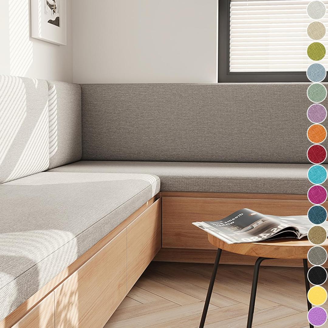 Bench Cushions for Indoor Furniture,Indoor/Outdoor Bench Seat Cushion,Window Seat Cushions Indoor,Anti-Slip Bay Window Bench Seat Cushion,Bench Pad Cushion,7 Thickness Optional (Flat Style)