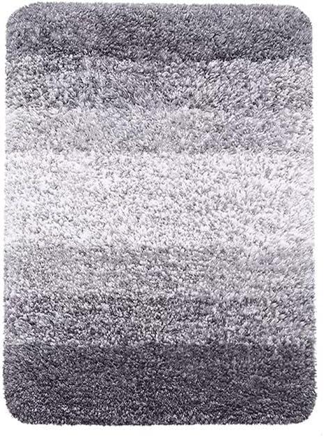 Luxury Bathroom Rug with Gradient Design, Extra Soft Microfiber, Non-Slip TPR Bottom, Gray Ombre
