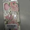 UEEBAI Wallet Case for iPhone 16 Plus, PU Leather Phone Cover Kickstand RFID Blocking Flip Case Card Slots Wrist Strap Relief Engraved Pattern Magnetic Closure Flower Folio Wallet, White Rose