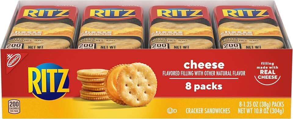 Nabisco Ritz Cracker Sandwiches, Cheese, 10.8 oz Pack Of 2, BBD 05/23/2026