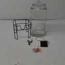 2 Gallon Glass Drink Dispenser, Drink Dispensers for Parties, Beverage Dispenser with Stand and Glass Lid, 100% Leakproof Spigot, Ideal for Lemonade, Juice, Iced Tea, Laundry Detergent Dispenser