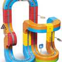 klick Rail Electric Train Set 3D Magic Flexible Race Track for Kids 3 4 5 6 7 8 Years Old, 48 pcs Race Car Track Block with Anti-Gravity, Educational STEM Toy Boys Girls Birthday