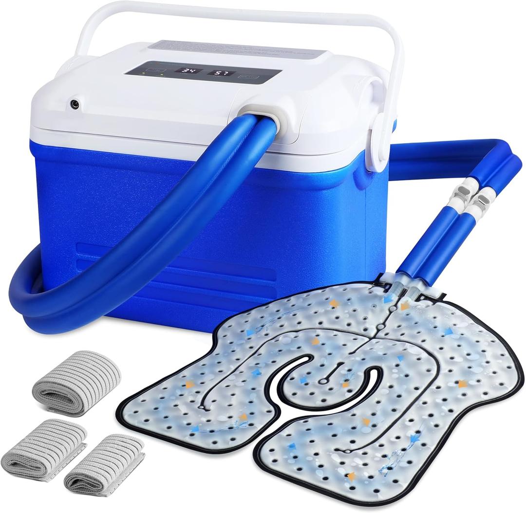 Cold Therapy Machine for Post-Surgery Recovery  Digital Timer & Quiet Pump, Universal Ice Pad for Knee, Shoulder, Hip, and Leg Cryotherapy