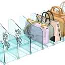 Rose Purse Dividers for Closet, 2 Pack Clear Clutch Purse Closet Organizers, Adjustable Handbag Storage Organizers, Plastic Bookshelf Separator Dividers for Bedroom Office